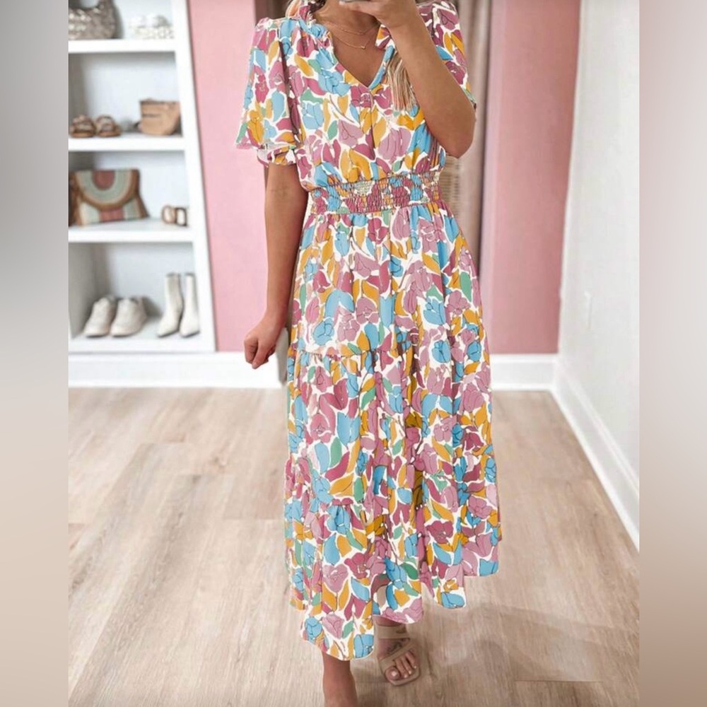 SHEIN Multicolor Floral Maxi Dress